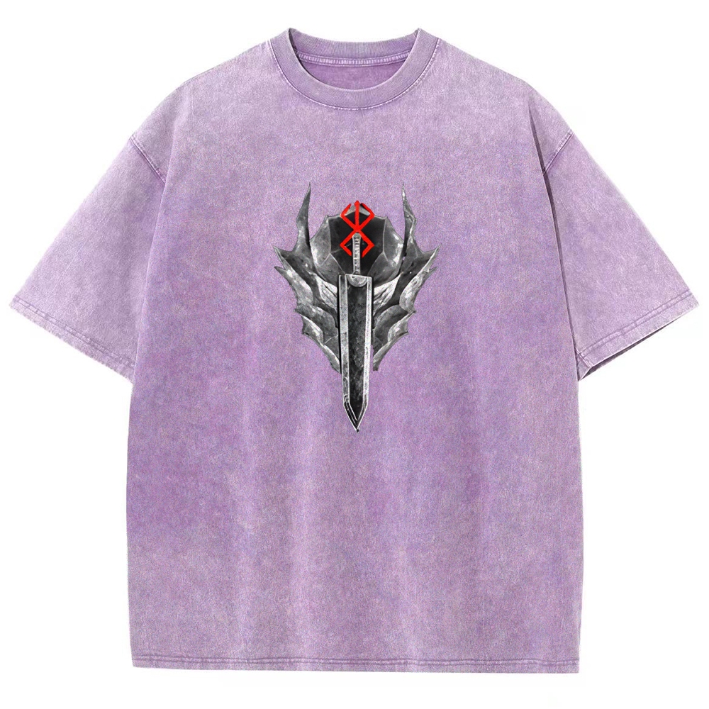 Berserk Guts Black Sword Man Vintage Washed Graphic T-Shirt
