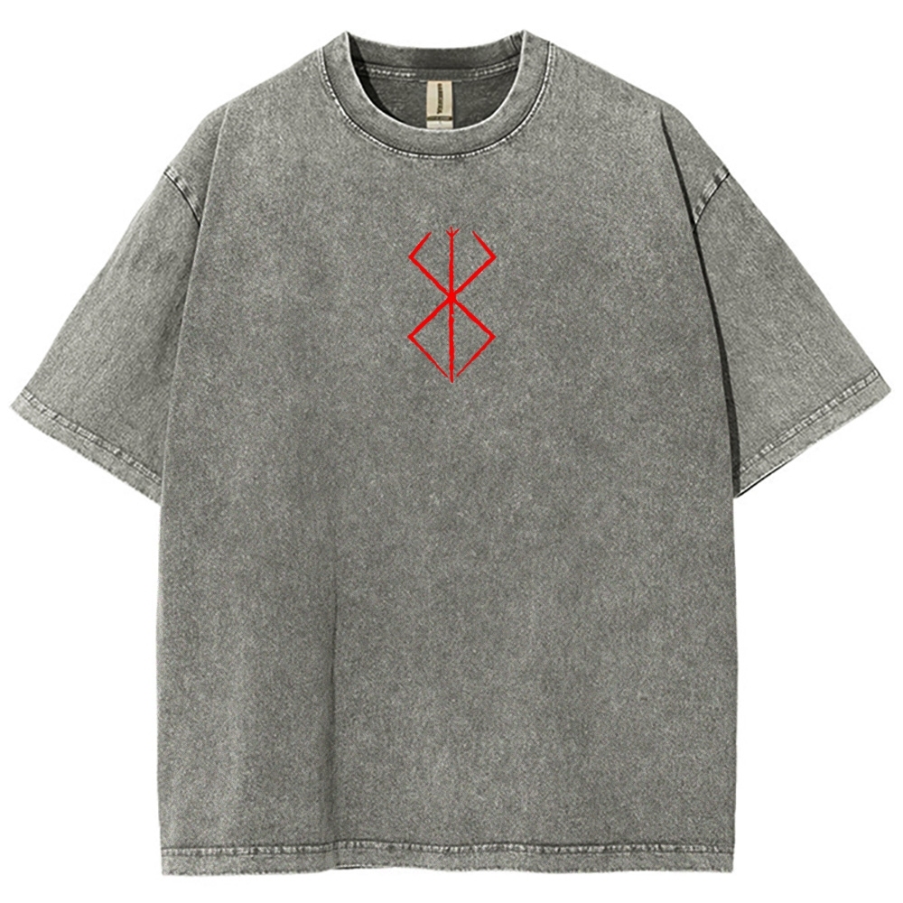 Berserk Anime Acid Washed Oversize T-Shirt