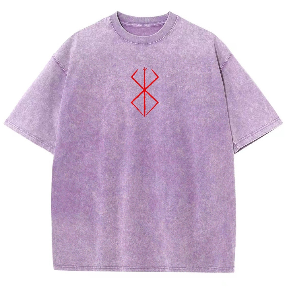 Berserk Anime Acid Washed Oversize T-Shirt