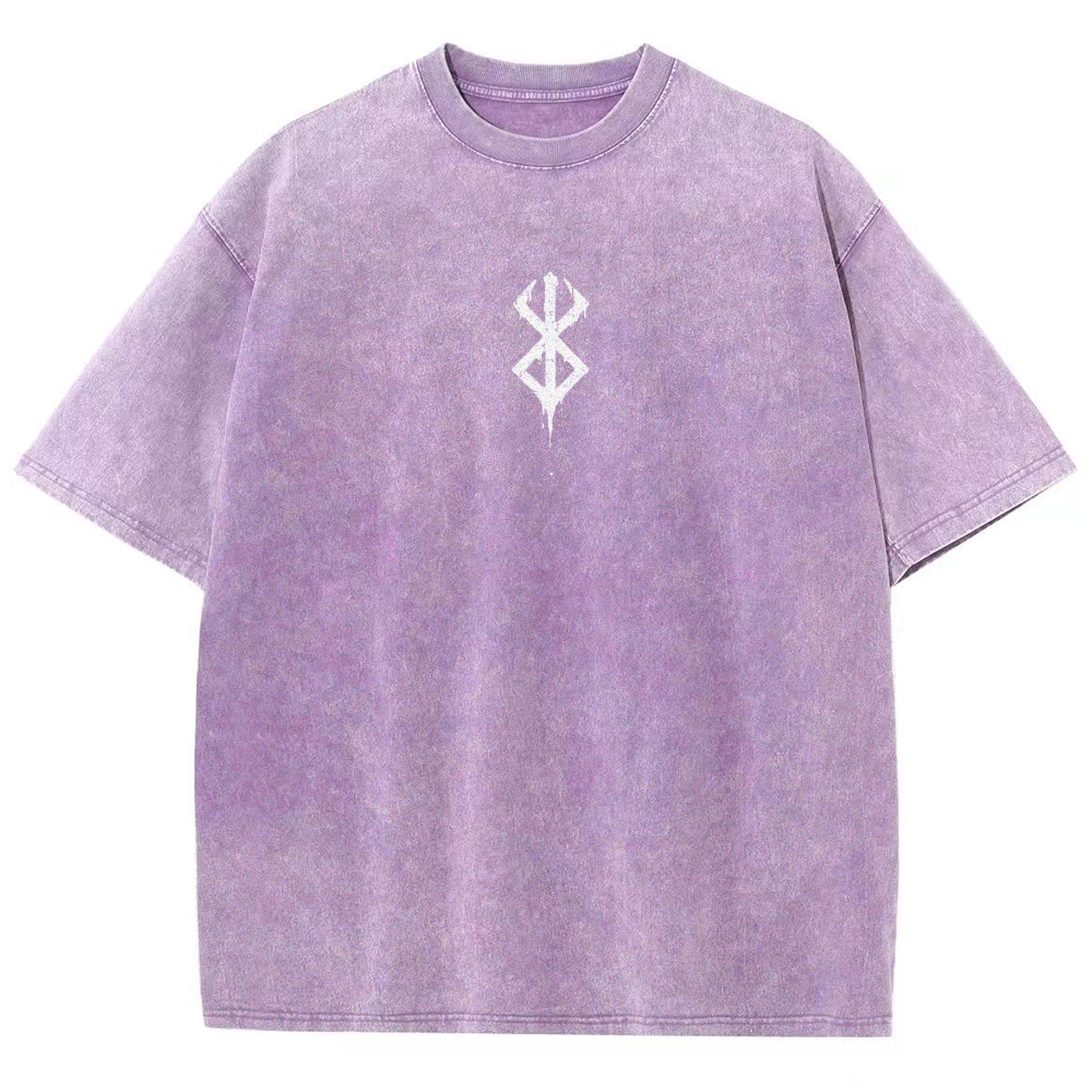 Berserk Anime Acid Washed Oversize T-Shirt