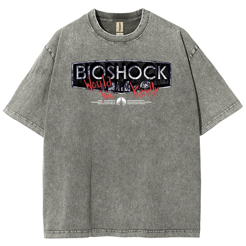 Bioshock Would You Kindly Art Horror Washed T-Shirt