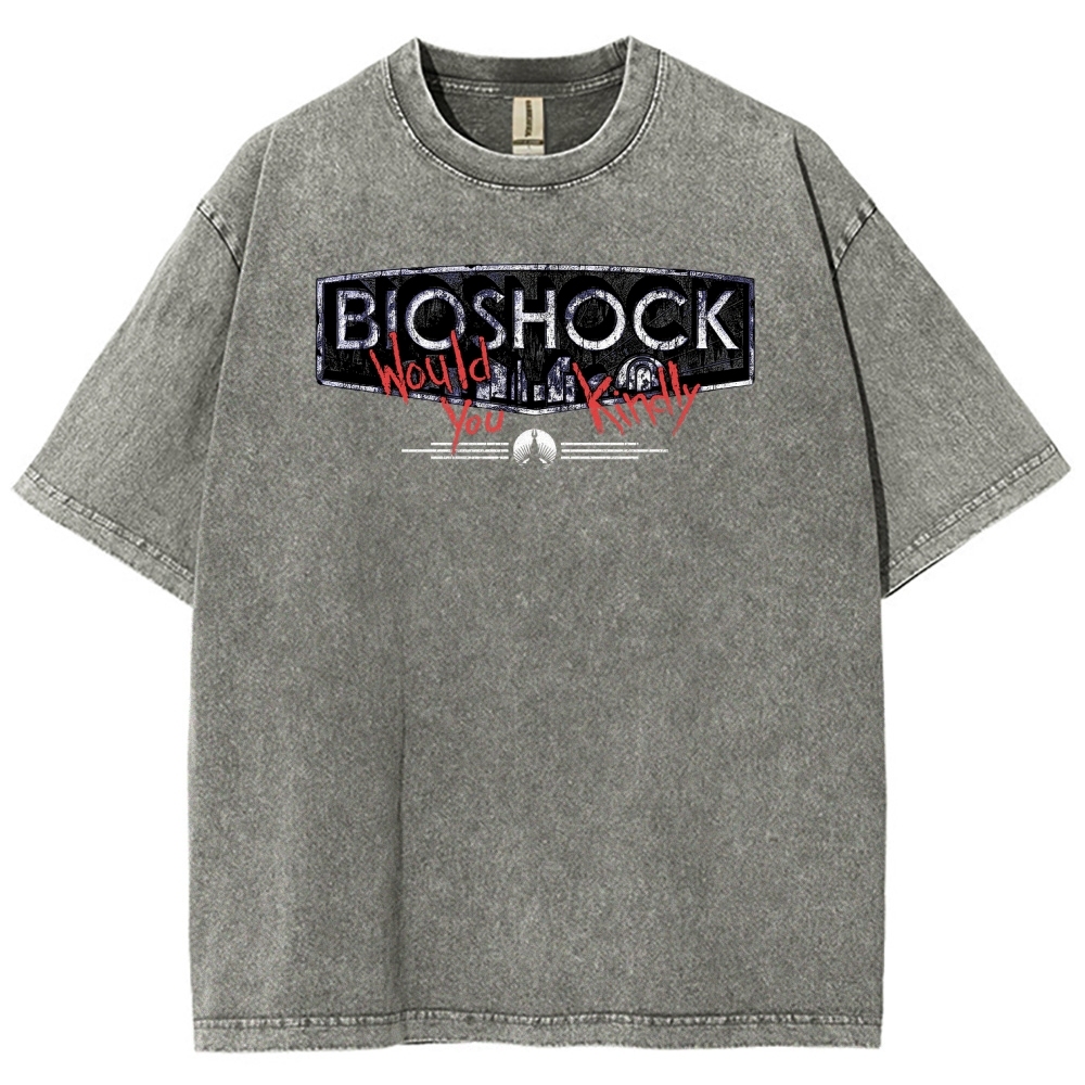 Bioshock Would You Kindly Art Horror Washed T-Shirt