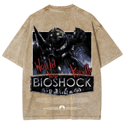 Bioshock Would You Kindly Art Horror Washed T-Shirt