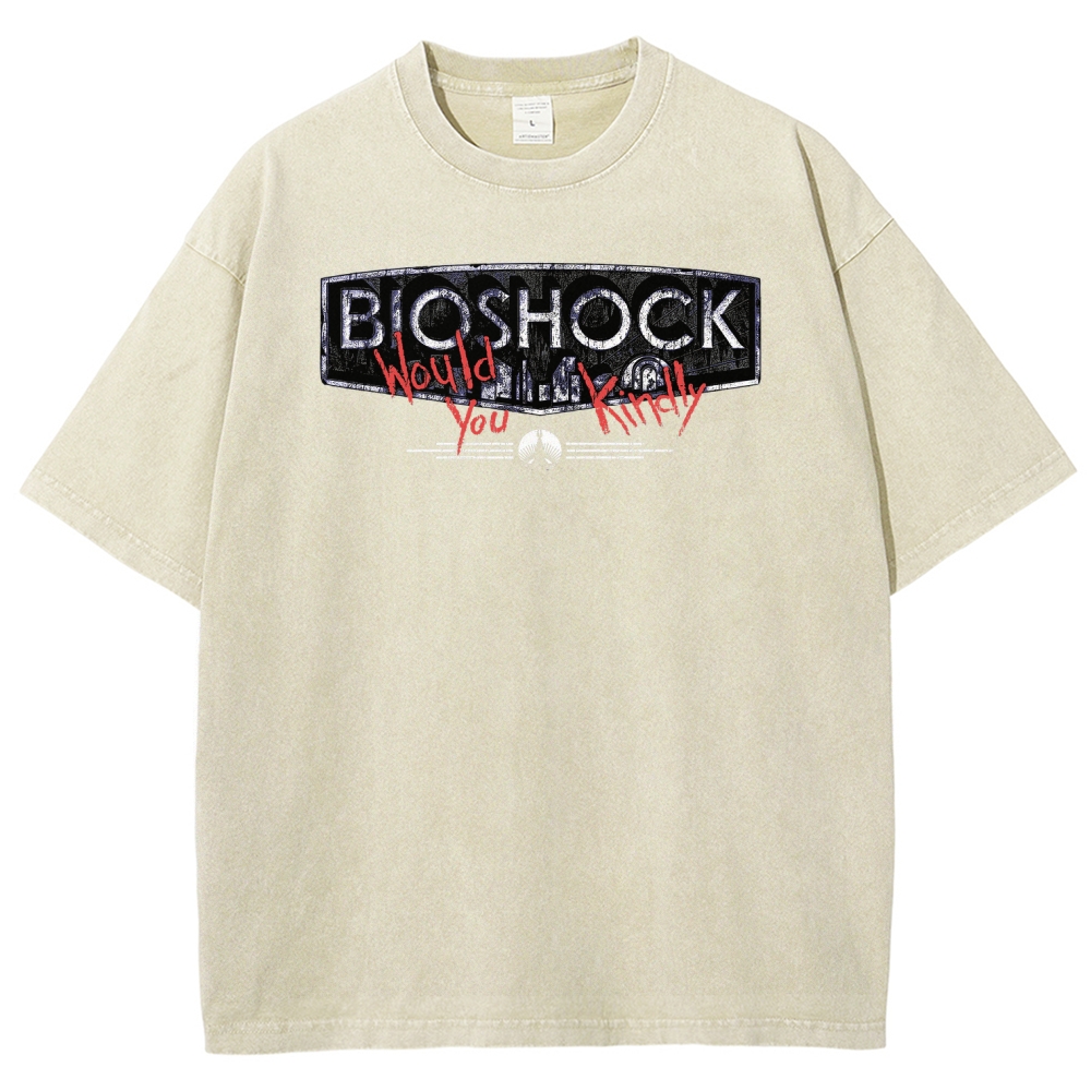 Bioshock Would You Kindly Art Horror Washed T-Shirt