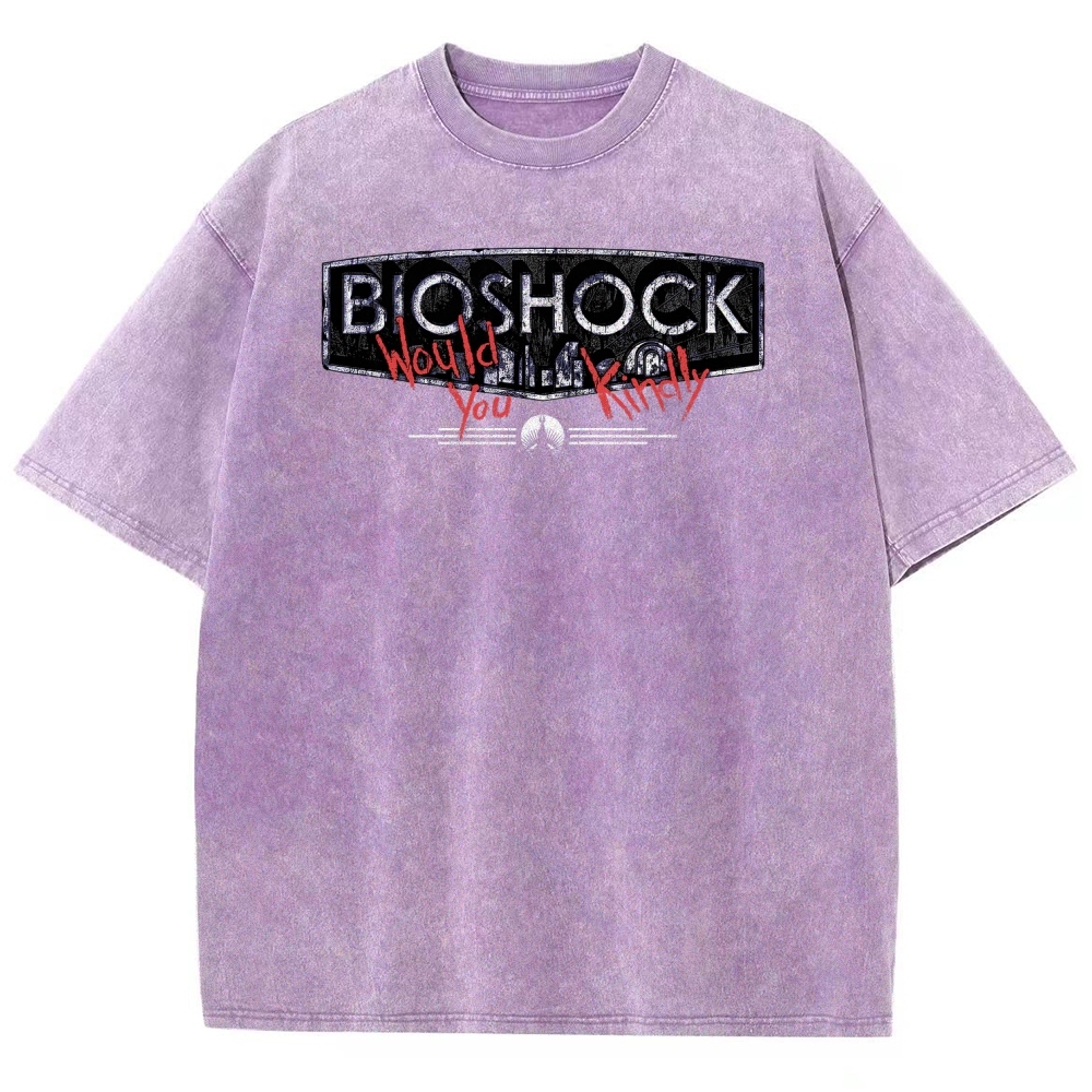 Bioshock Would You Kindly Art Horror Washed T-Shirt