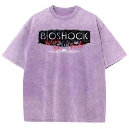 Bioshock Would You Kindly Art Horror Washed T-Shirt