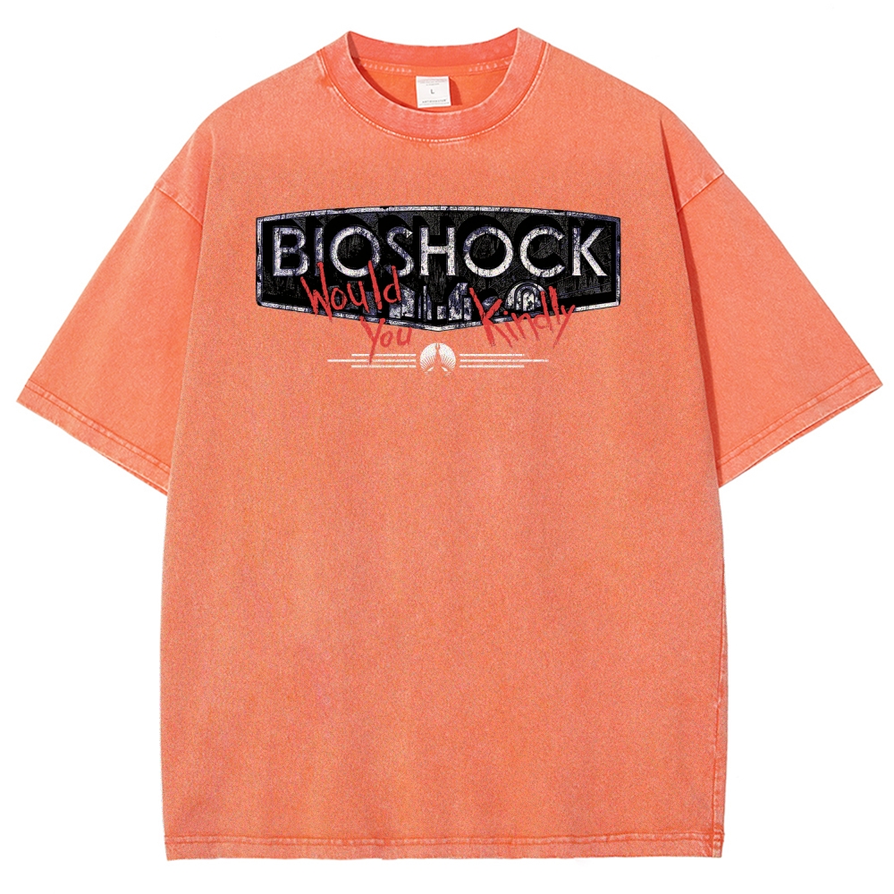 Bioshock Would You Kindly Art Horror Washed T-Shirt