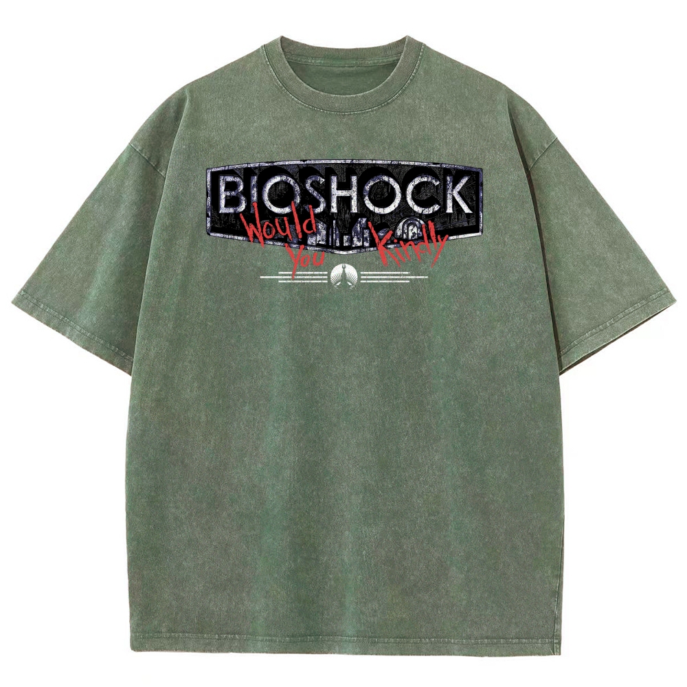 Bioshock Would You Kindly Art Horror Washed T-Shirt