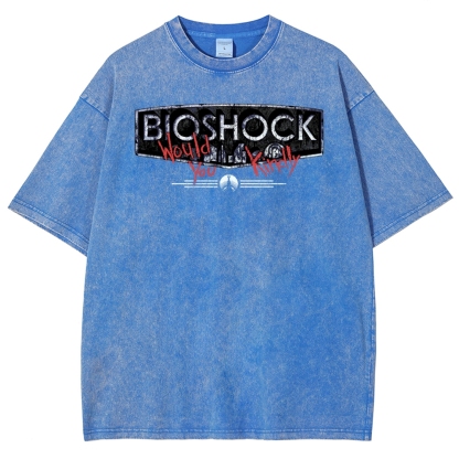 Bioshock Would You Kindly Art Horror Washed T-Shirt
