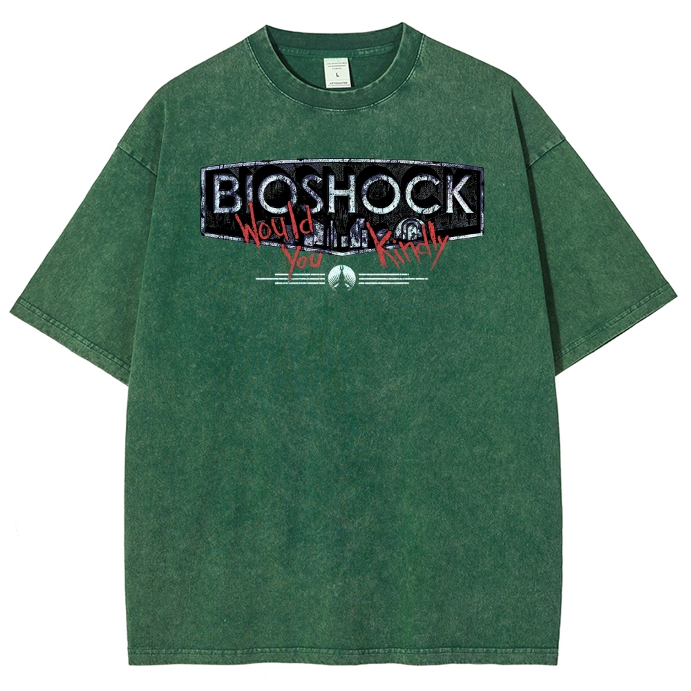 Bioshock Would You Kindly Art Horror Washed T-Shirt