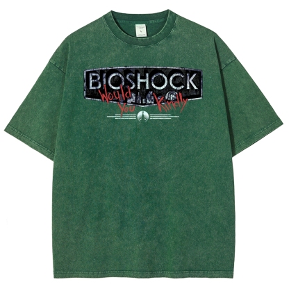 Bioshock Would You Kindly Art Horror Washed T-Shirt