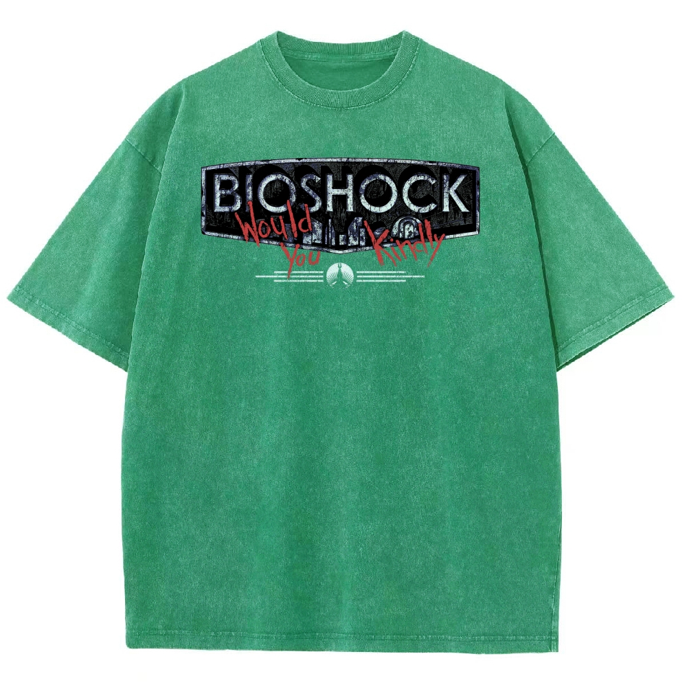 Bioshock Would You Kindly Art Horror Washed T-Shirt
