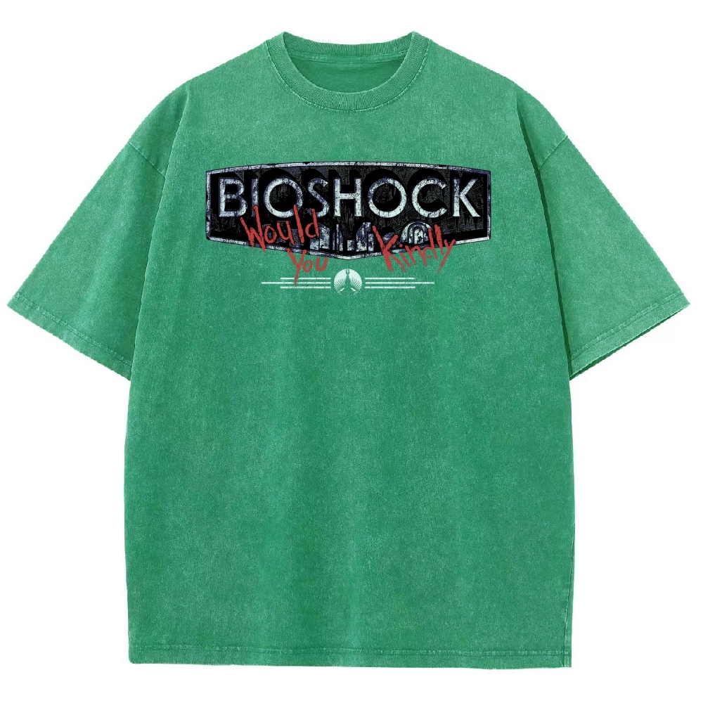 Bioshock Would You Kindly Art Horror Washed T-Shirt
