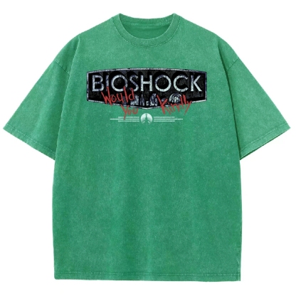Bioshock Would You Kindly Art Horror Washed T-Shirt