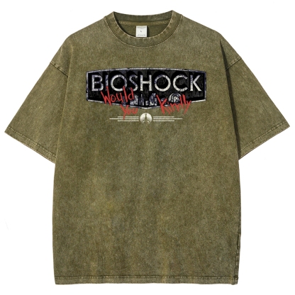 Bioshock Would You Kindly Art Horror Washed T-Shirt