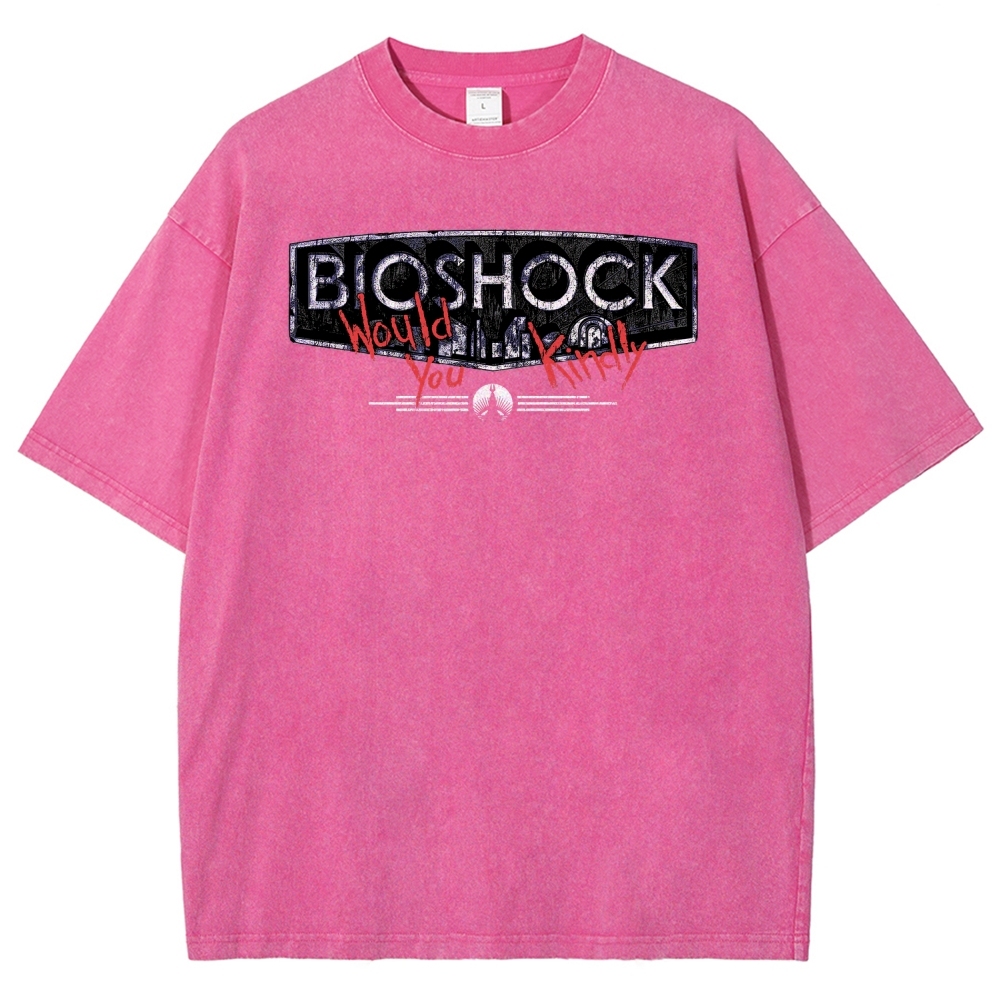 Bioshock Would You Kindly Art Horror Washed T-Shirt
