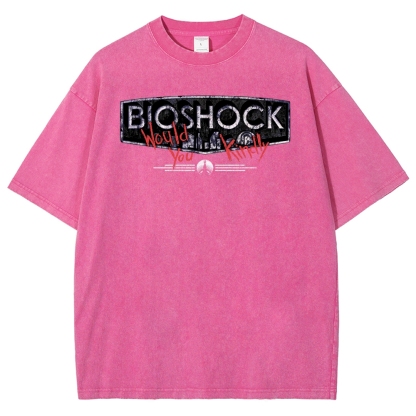 Bioshock Would You Kindly Art Horror Washed T-Shirt