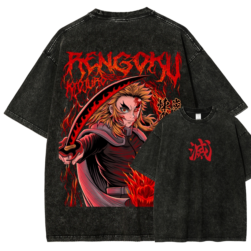 Demon Slayer Anime Unisex Washed T-Shirt
