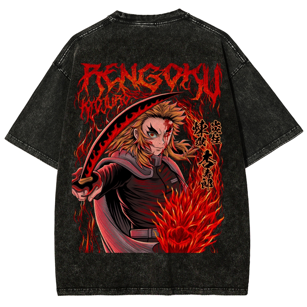Demon Slayer Anime Unisex Washed T-Shirt