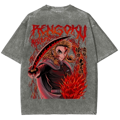 Demon Slayer Anime Unisex Washed T-Shirt