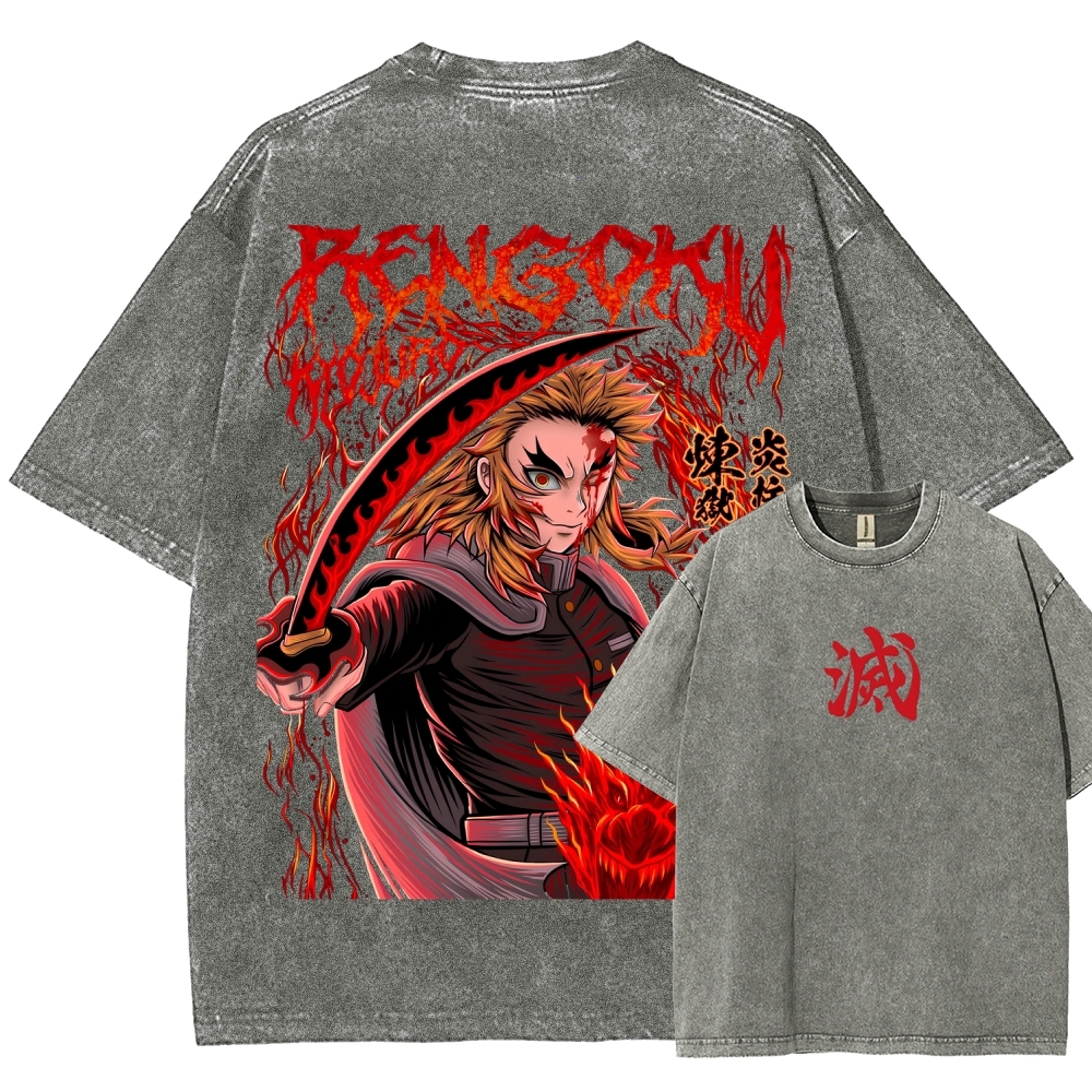 Demon Slayer Anime Unisex Washed T-Shirt