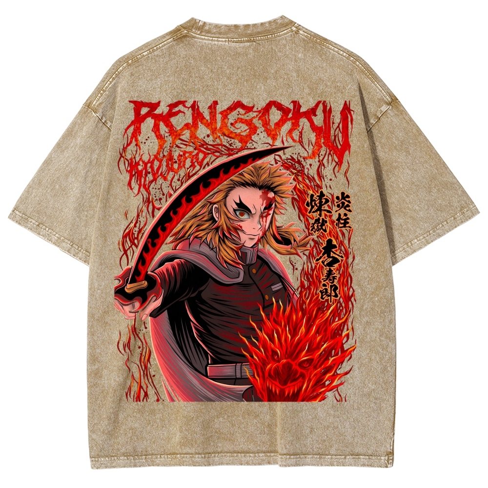 Demon Slayer Anime Unisex Washed T-Shirt