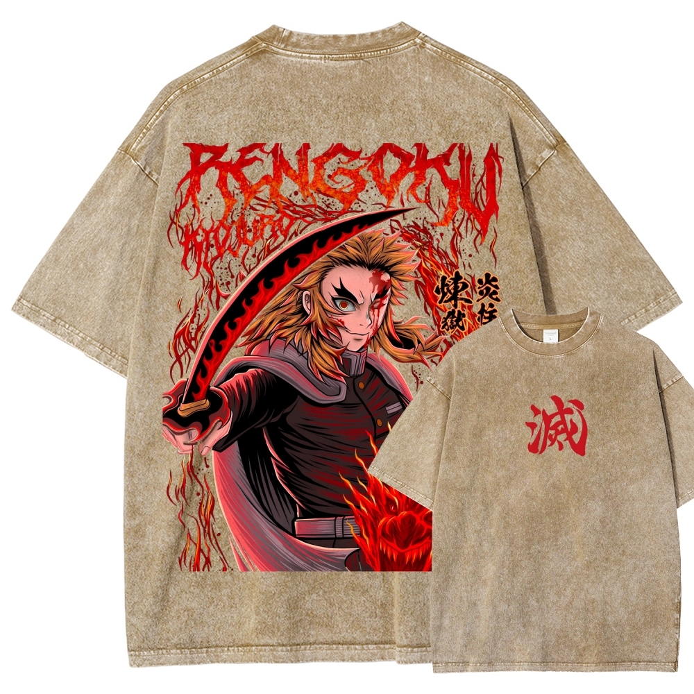 Demon Slayer Anime Unisex Washed T-Shirt