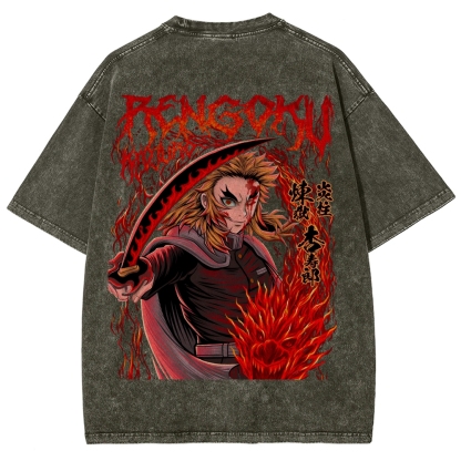 Demon Slayer Anime Unisex Washed T-Shirt