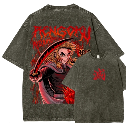 Demon Slayer Anime Unisex Washed T-Shirt