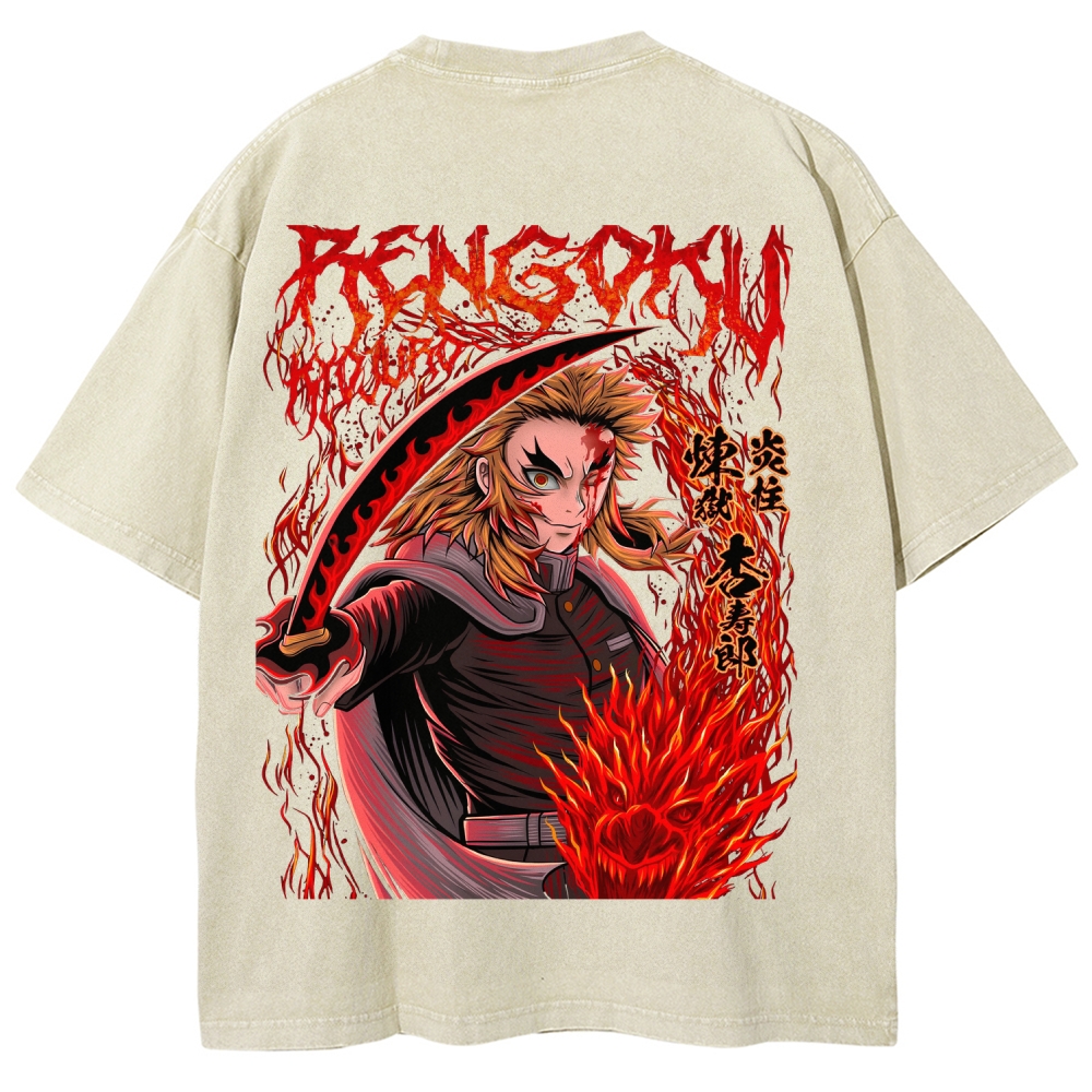 Demon Slayer Anime Unisex Washed T-Shirt