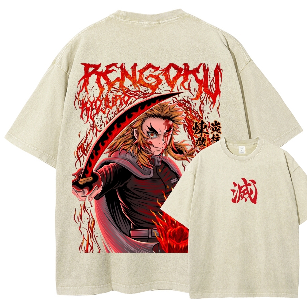 Demon Slayer Anime Unisex Washed T-Shirt