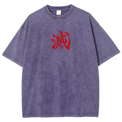 Demon Slayer Anime Unisex Washed T-Shirt
