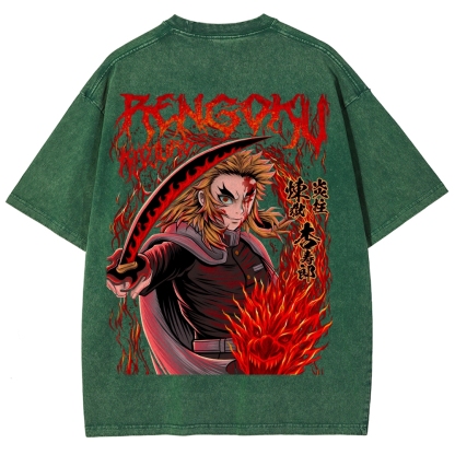 Demon Slayer Anime Unisex Washed T-Shirt