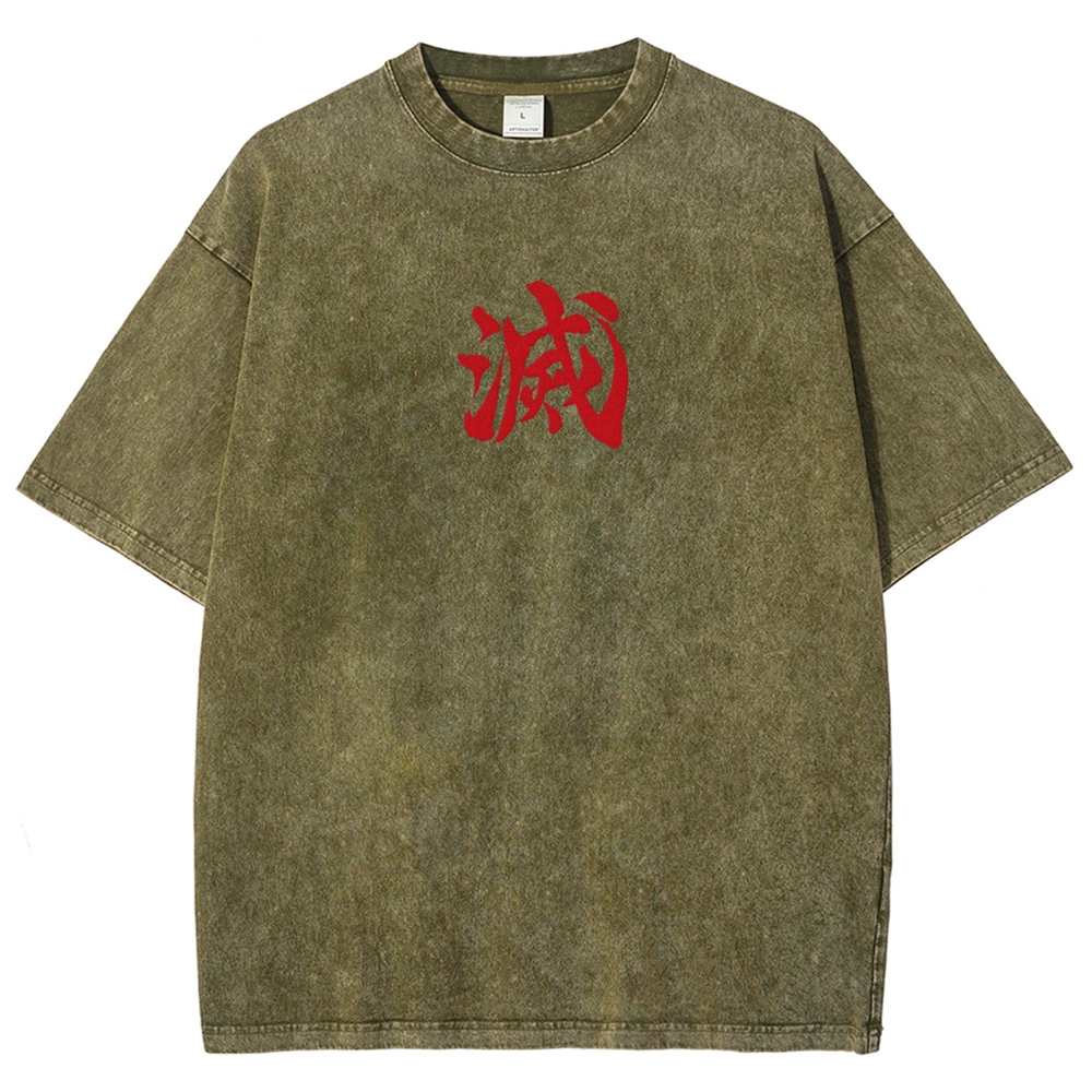 Demon Slayer Anime Unisex Washed T-Shirt