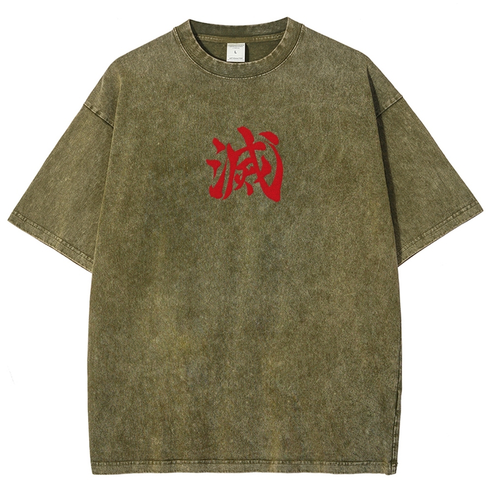 Demon Slayer Anime Unisex Washed T-Shirt