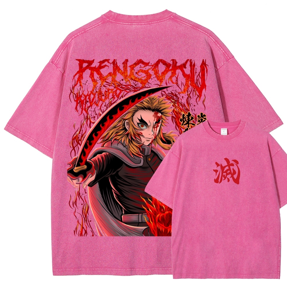 Demon Slayer Anime Unisex Washed T-Shirt