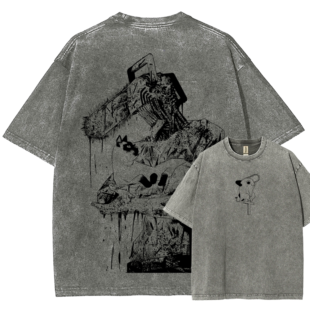 Chainsaw Man Unisex Fit Washed T-Shirt 2511007192