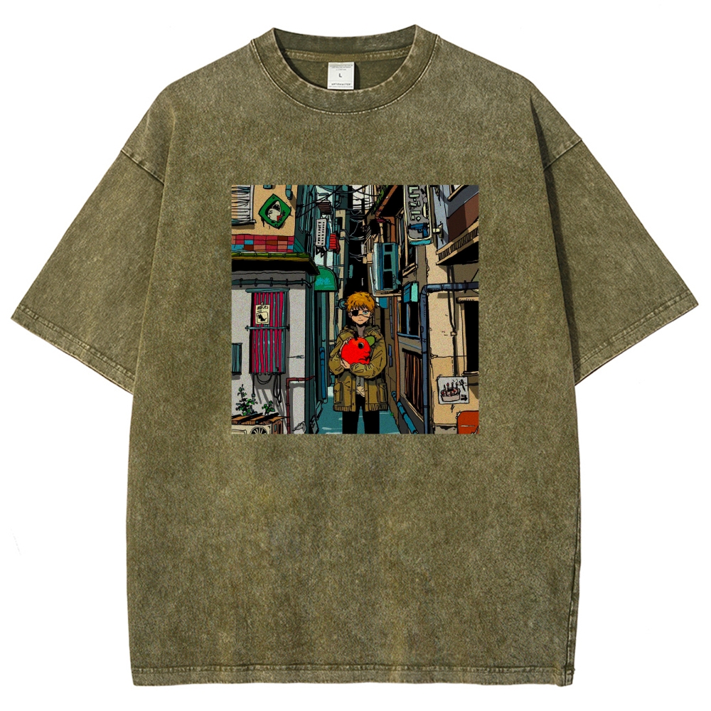 Denji & Pochita Washed T-shirt
