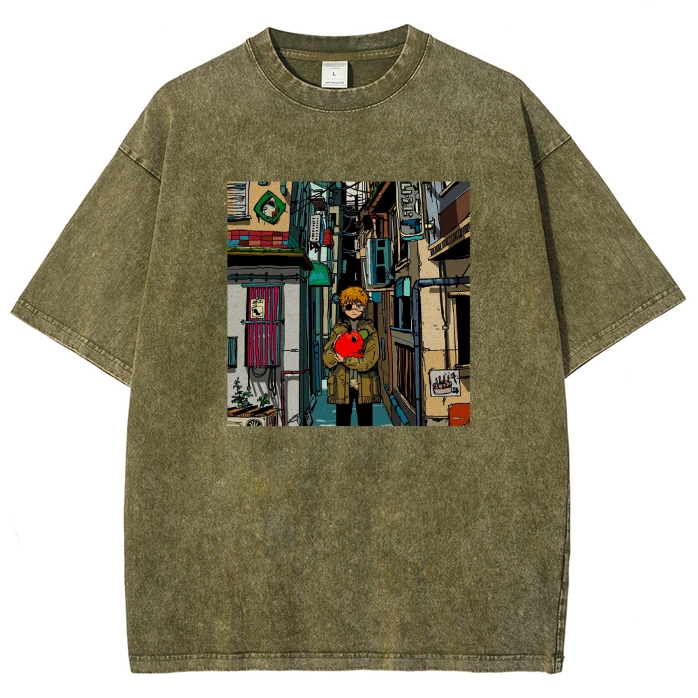 Denji & Pochita Washed T-shirt