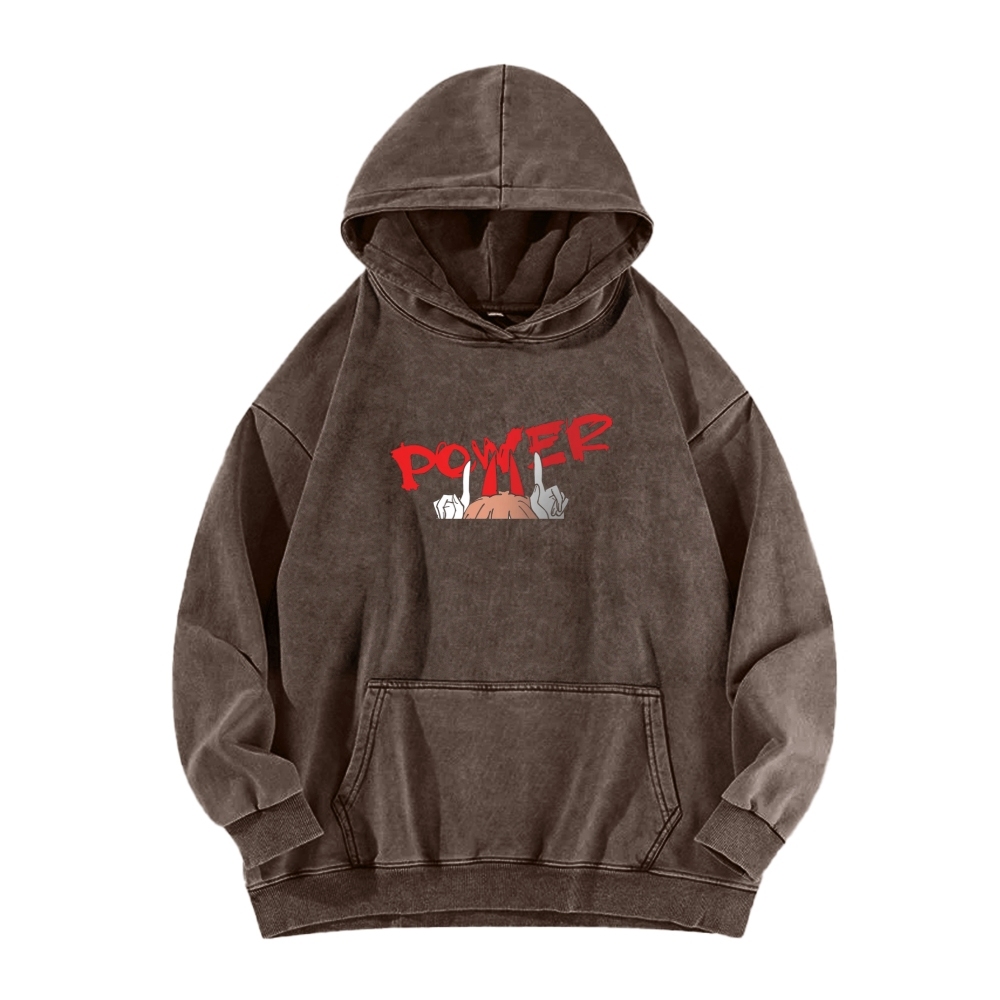 Power patchwork washed hoodie
