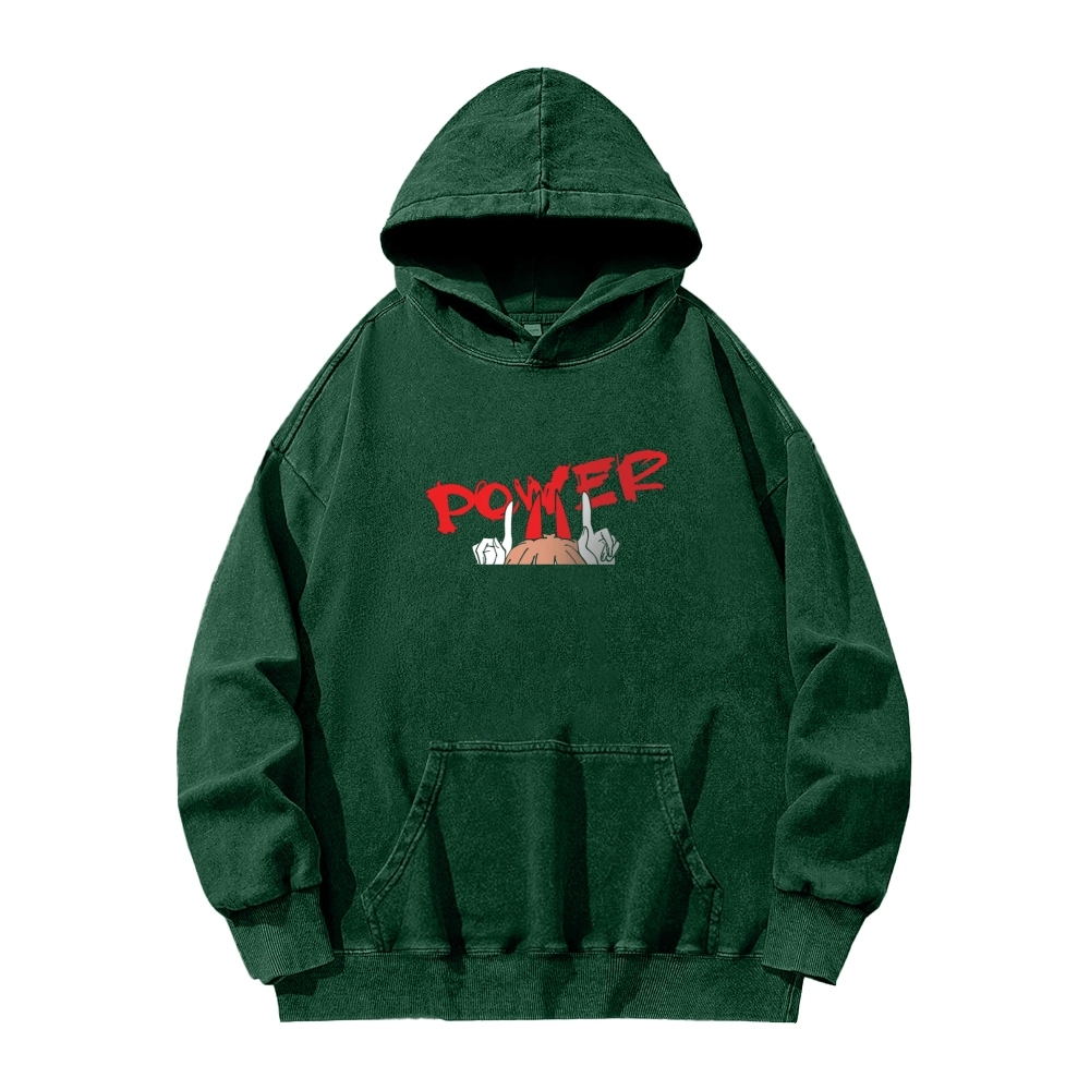 Power patchwork washed hoodie