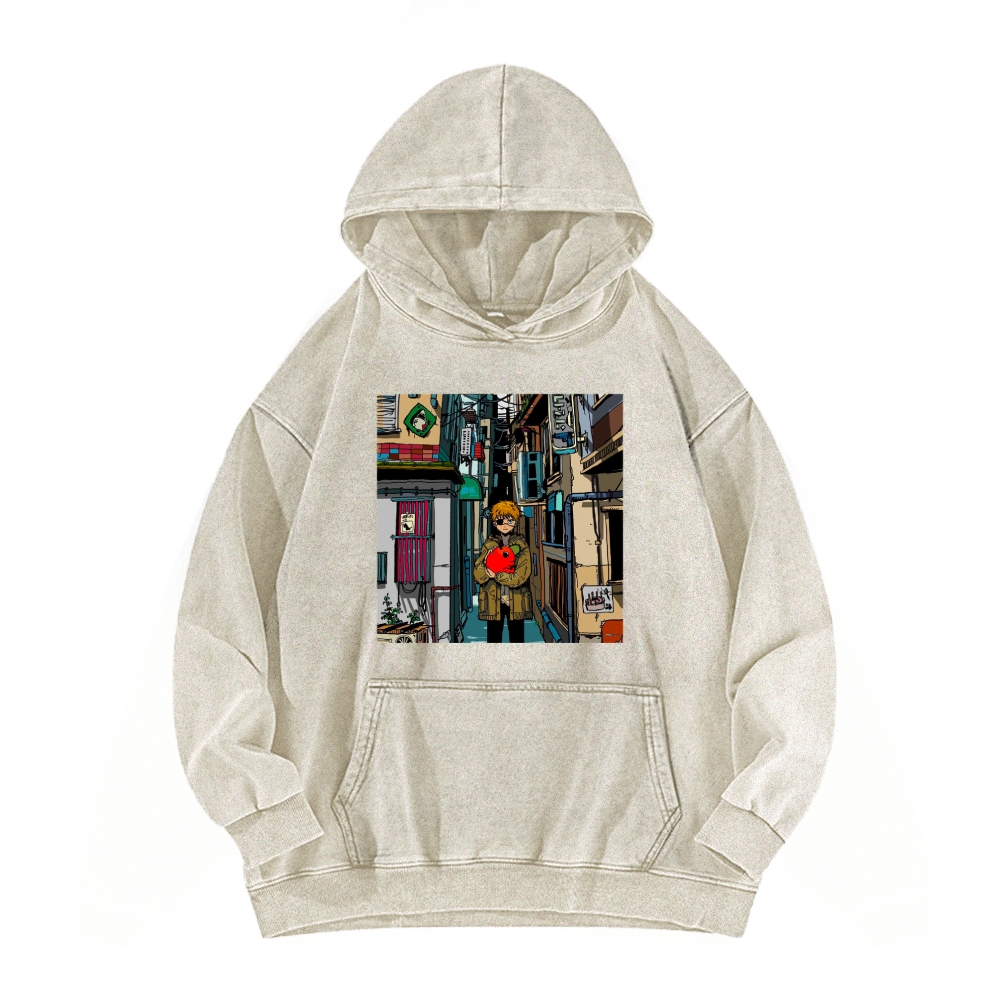 Denji & Pochita Washed Hoodie
