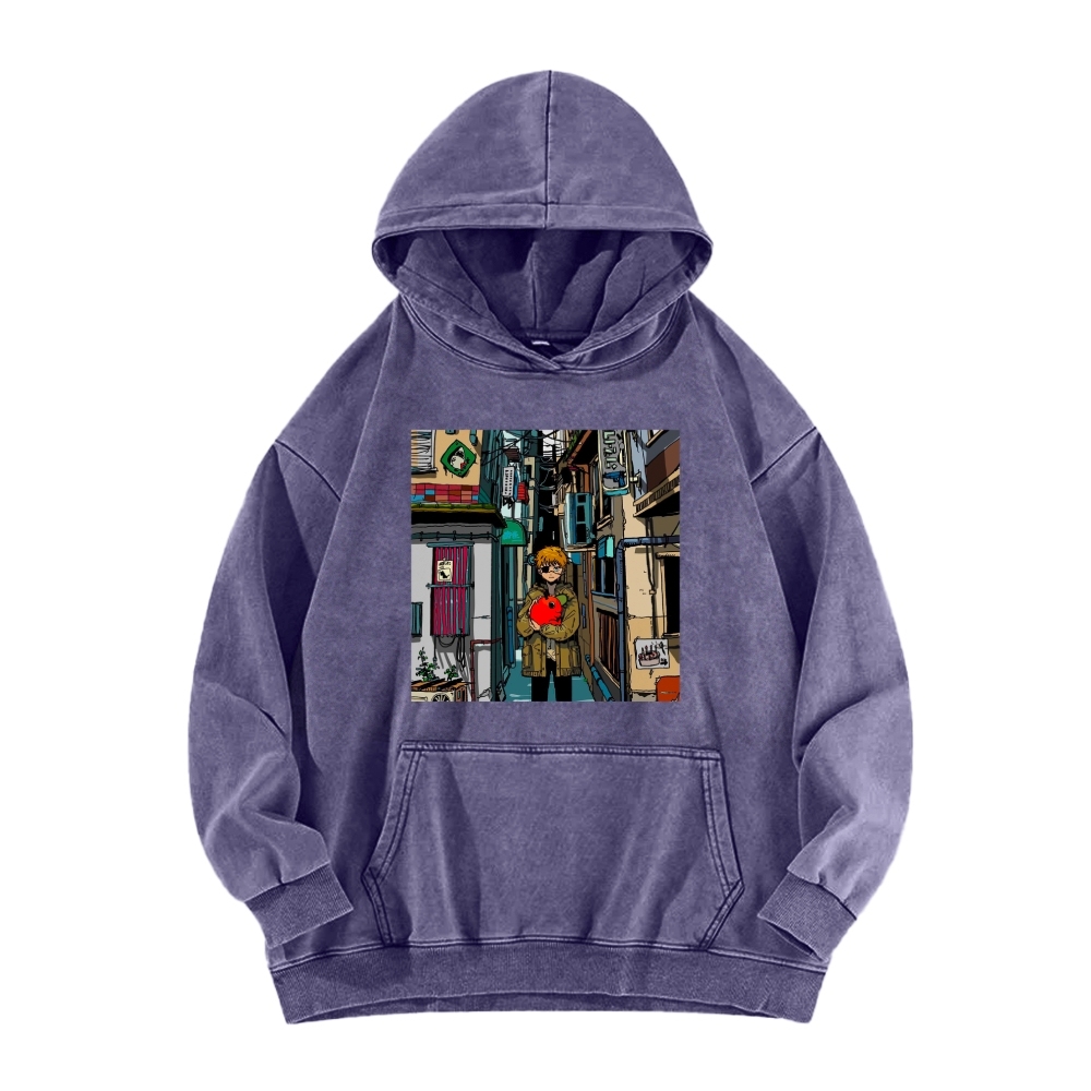 Denji & Pochita Washed Hoodie