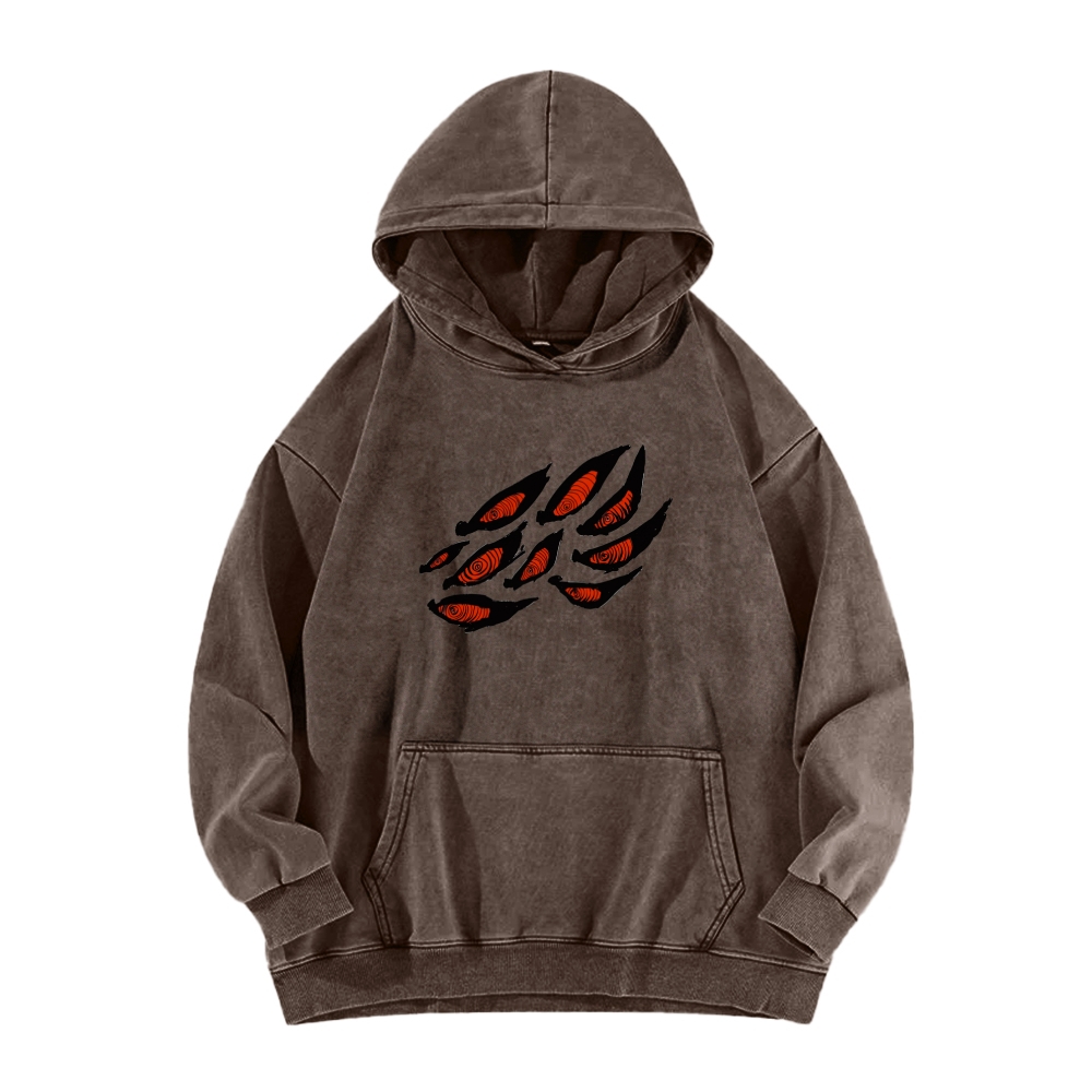 Fox Demon Minimalist Washed Hoodie