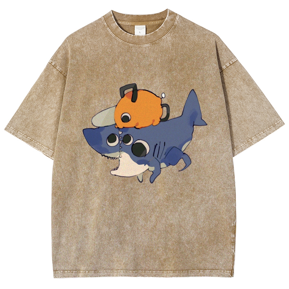 Chainsaw Man Washed Cotton T-shirt