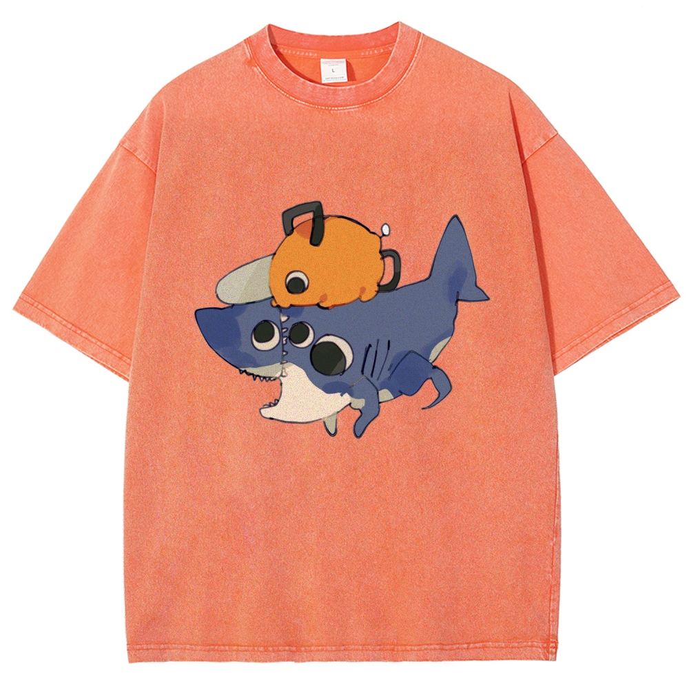 Chainsaw Man Washed Cotton T-shirt