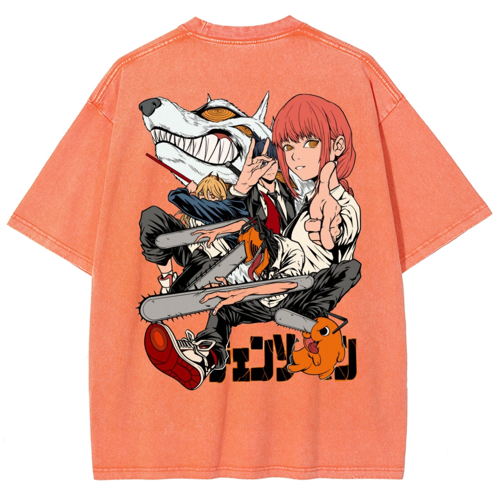Chainsaw Man Washed Cotton T-shirt