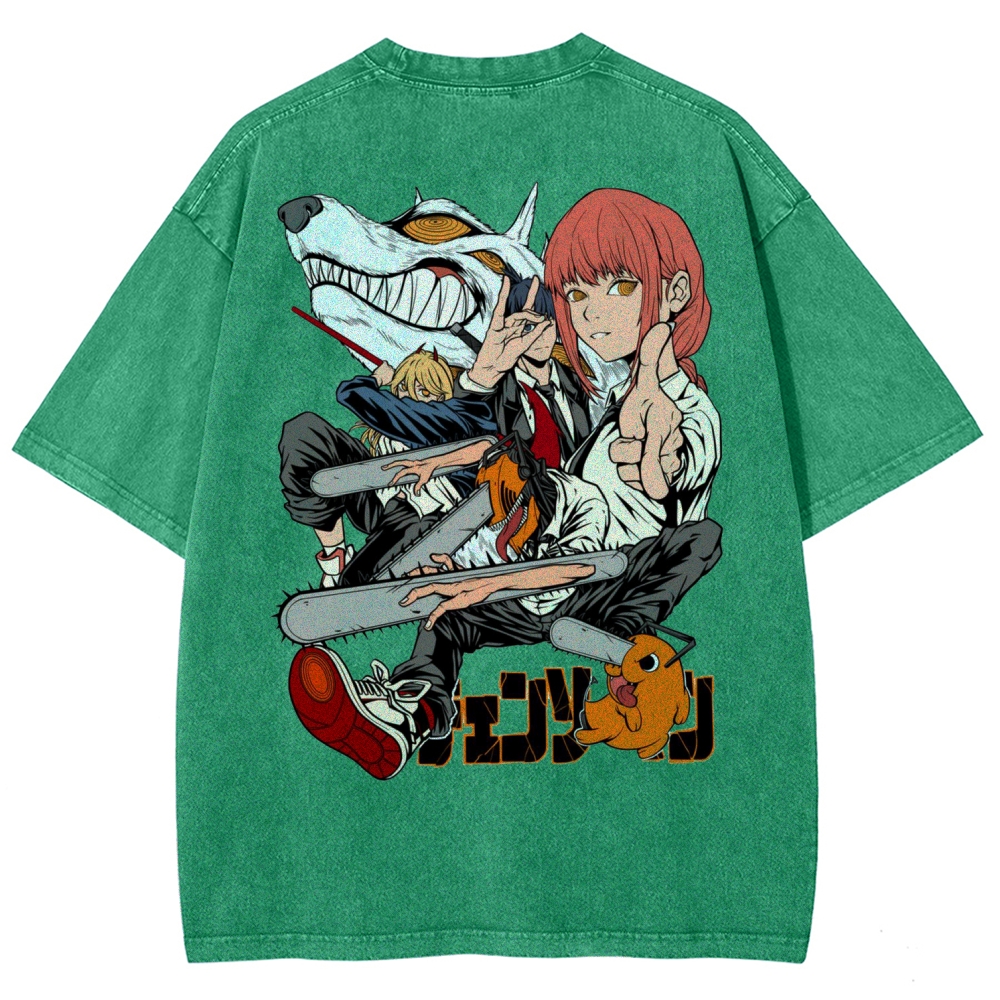 Chainsaw Man Washed Cotton T-shirt