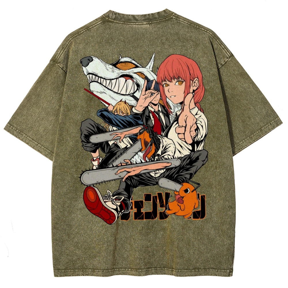 Chainsaw Man Washed Cotton T-shirt
