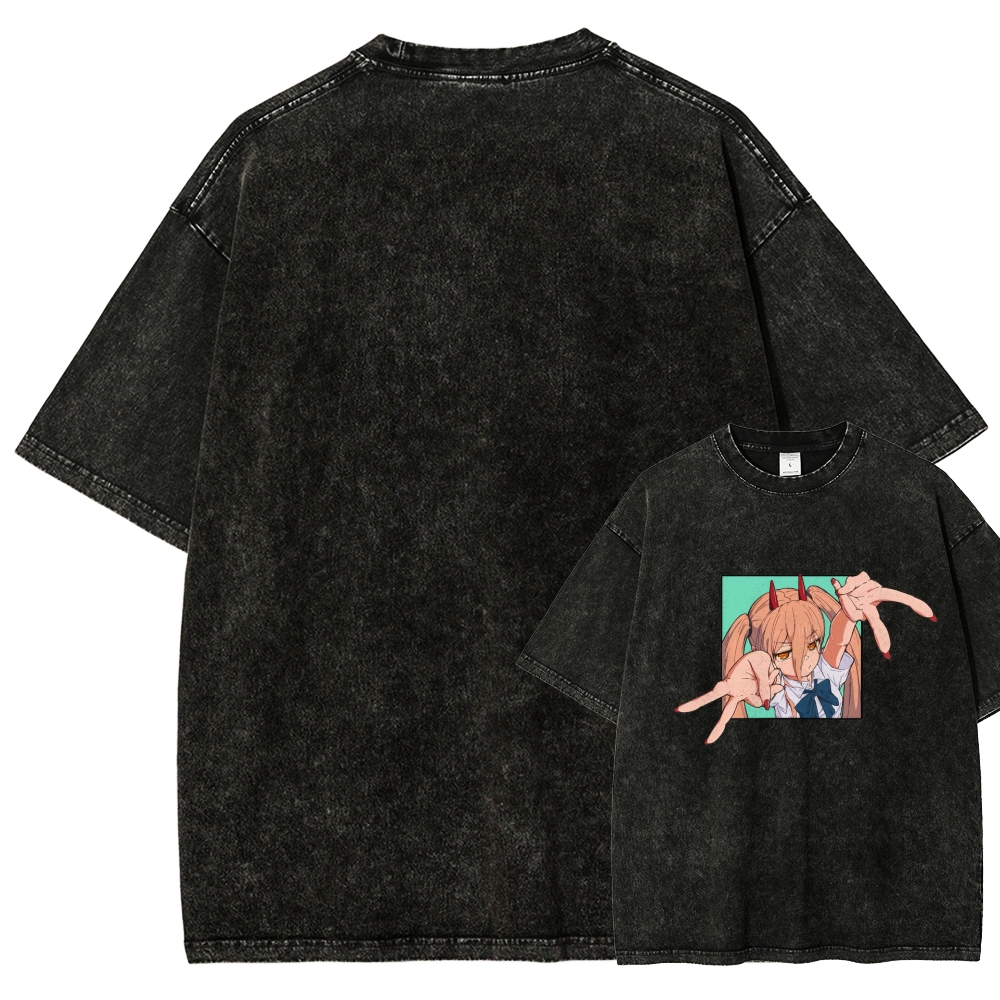 Chainsaw Man Washed Cotton T-shirt